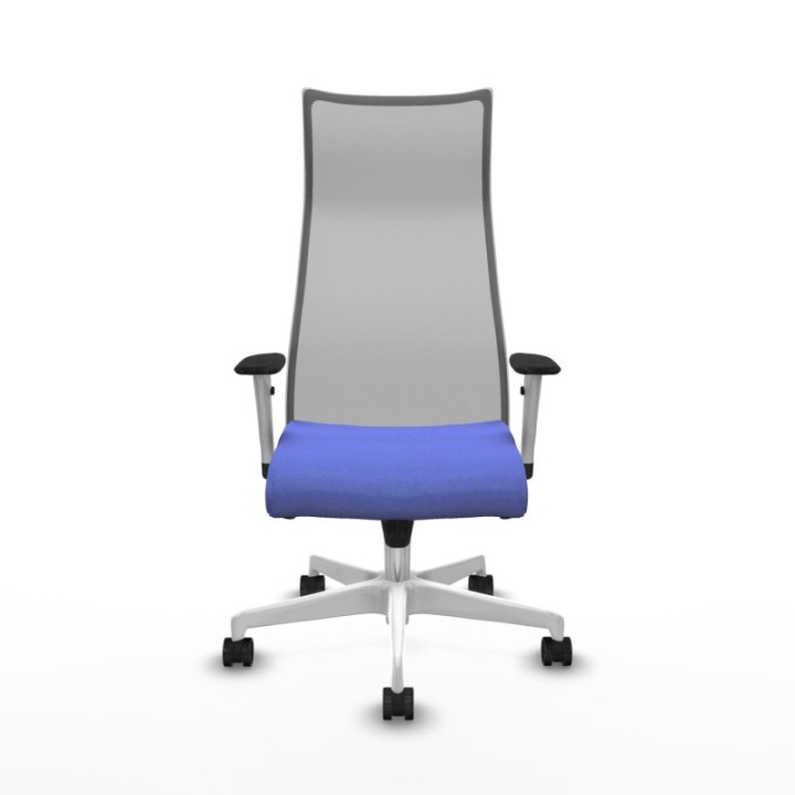 Albacete malla sincro malla gris bali azul claro brazos blancos base blanca ruedas 65 mm nailon