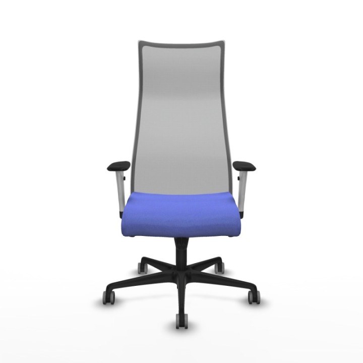 Albacete malla sincro malla gris bali azul claro brazos blancos base nailon ruedas 65mm engomadas