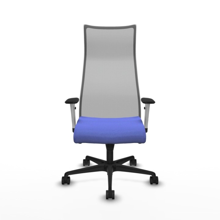 Albacete malla sincro malla gris bali azul claro brazos blancos base nailon ruedas 65 mm nailon