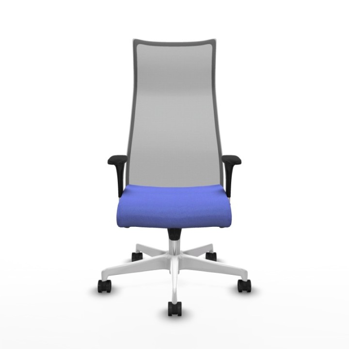 Albacete malla sincro malla gris bali azul claro brazos 1D base blanca ruedas 65 mm nailon