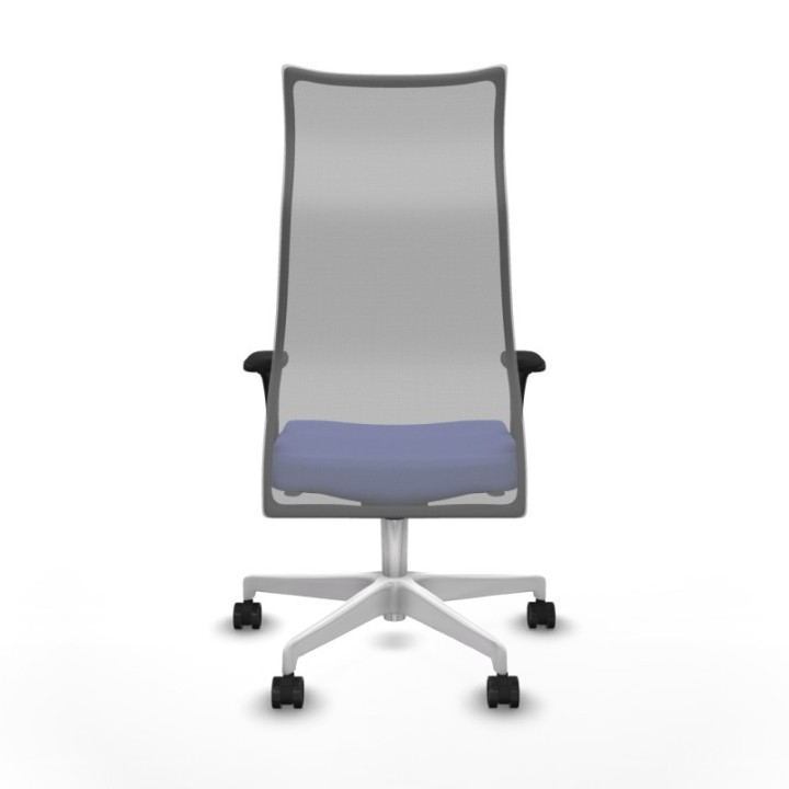 Albacete malla sincro malla gris bali azul claro brazos 1D base blanca ruedas 65 mm nailon