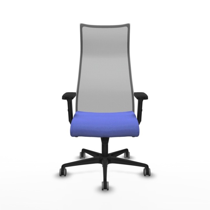 Albacete malla sincro malla gris bali azul claro brazos 2D base nailon ruedas 65mm engomadas