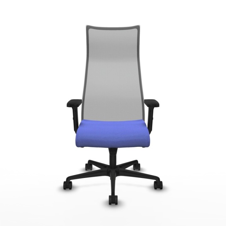 Albacete malla sincro malla gris bali azul claro brazos 2D base nailon ruedas 65 mm nailon