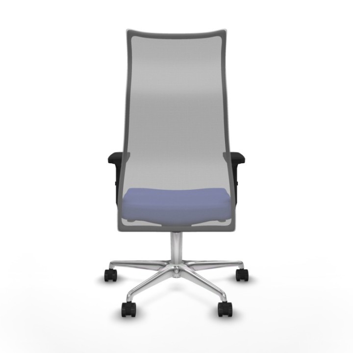 Albacete malla sincro malla gris bali azul claro brazos 2D base aluminio ruedas 65 mm nailon