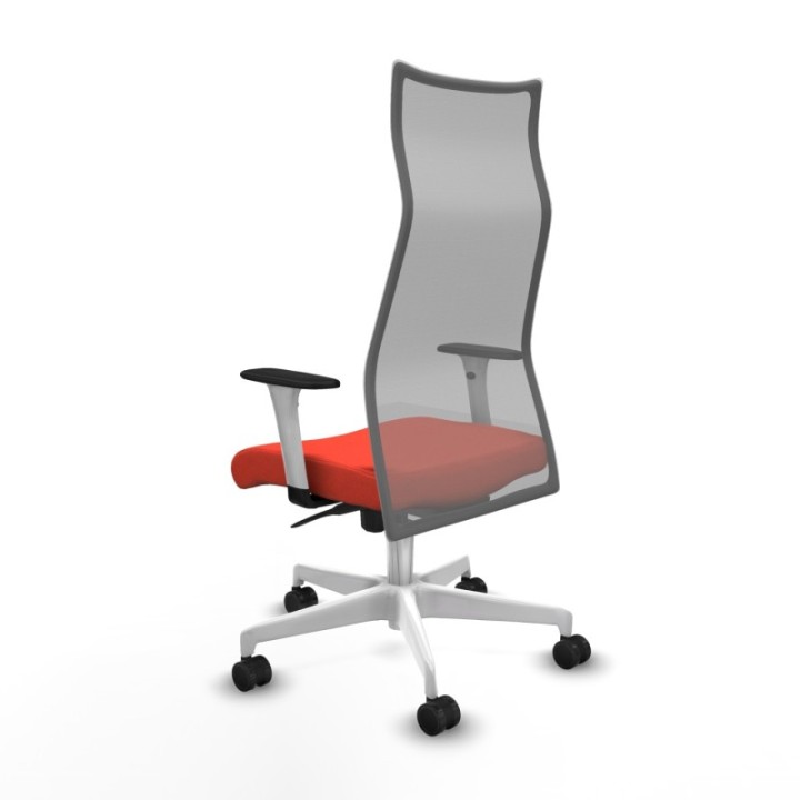 Albacete malla sincro malla gris bali naranja oscuro brazos blancos base blanca ruedas 65 mm nailon