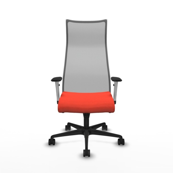 Albacete malla sincro malla gris bali naranja oscuro brazos blancos base nailon ruedas 65 mm nailon