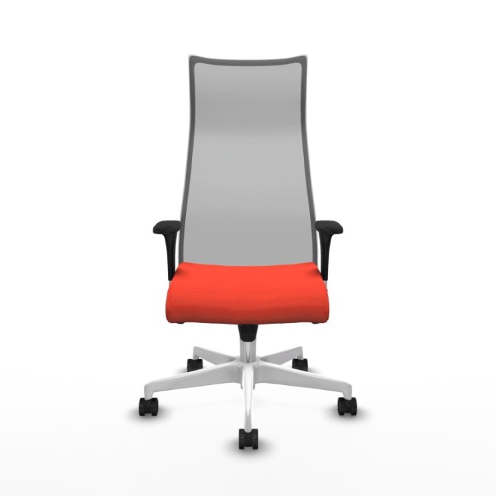 Albacete malla sincro malla gris bali naranja oscuro brazos 1D base blanca ruedas 65 mm nailon