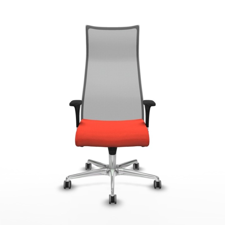 Albacete malla sincro malla gris bali naranja oscuro brazos 1D base aluminio ruedas 65mm engomadas