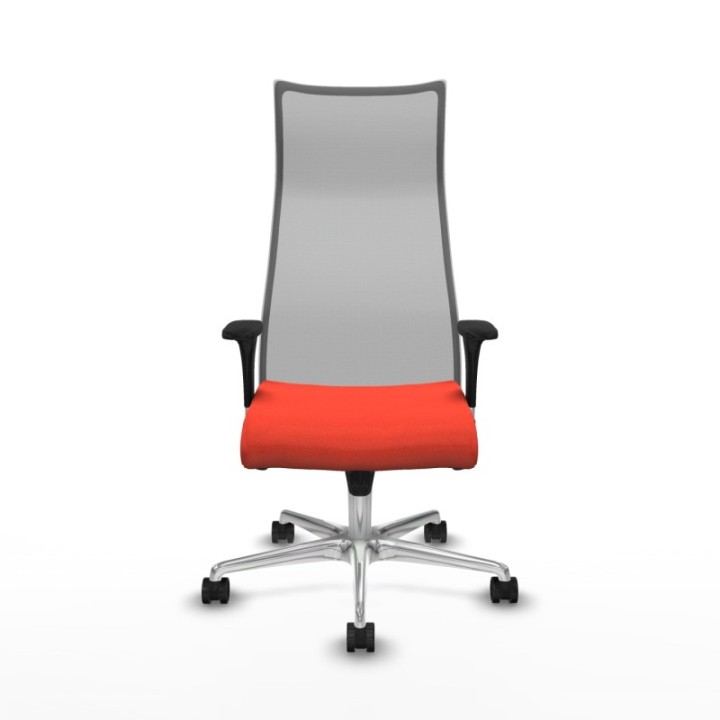 Albacete malla sincro malla gris bali naranja oscuro brazos 1D base aluminio ruedas 65 mm nailon