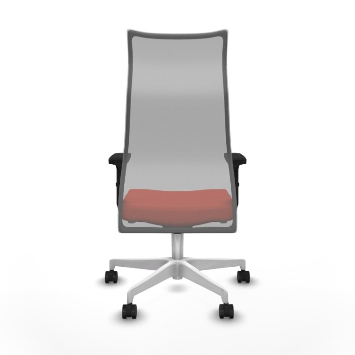 Albacete malla sincro malla gris bali naranja oscuro brazos 2D base blanca ruedas 65 mm nailon