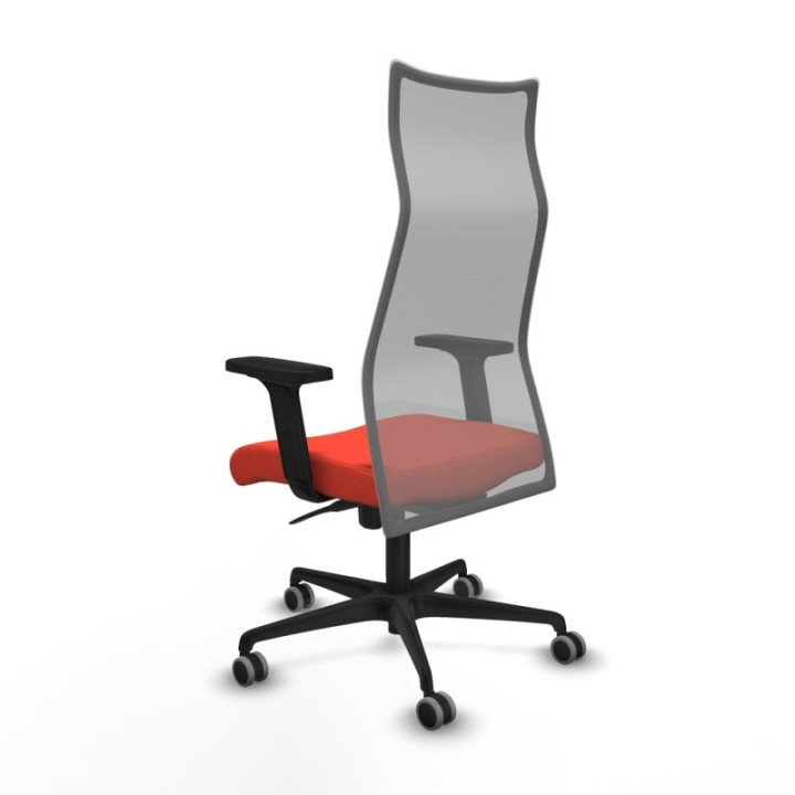 Albacete malla sincro malla gris bali naranja oscuro brazos 2D base nailon ruedas 65mm engomadas