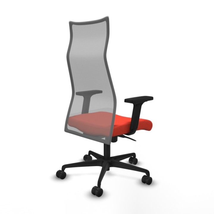 Albacete malla sincro malla gris bali naranja oscuro brazos 2D base nailon ruedas 65 mm nailon