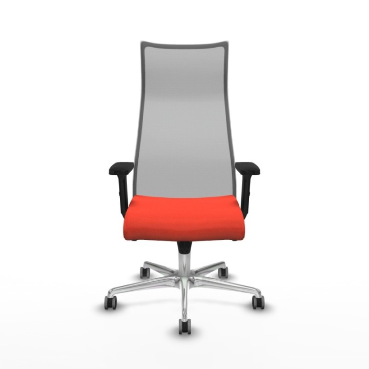 Albacete malla sincro malla gris bali naranja oscuro brazos 2D base aluminio ruedas 65mm engomadas