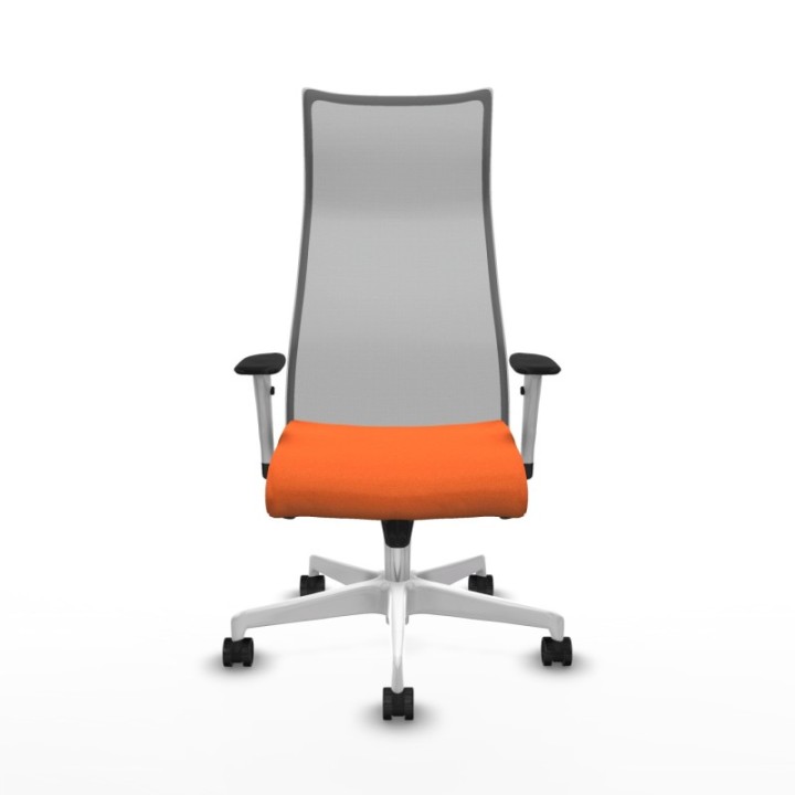 Albacete malla sincro malla gris bali naranja brazos blancos base blanca ruedas 65 mm nailon