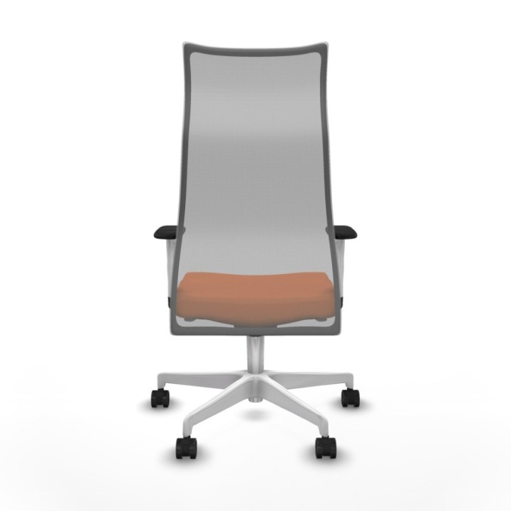 Albacete malla sincro malla gris bali naranja brazos blancos base blanca ruedas 65 mm nailon