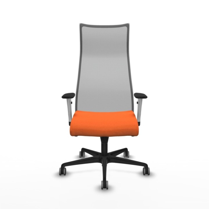 Albacete malla sincro malla gris bali naranja brazos blancos base nailon ruedas 65mm engomadas