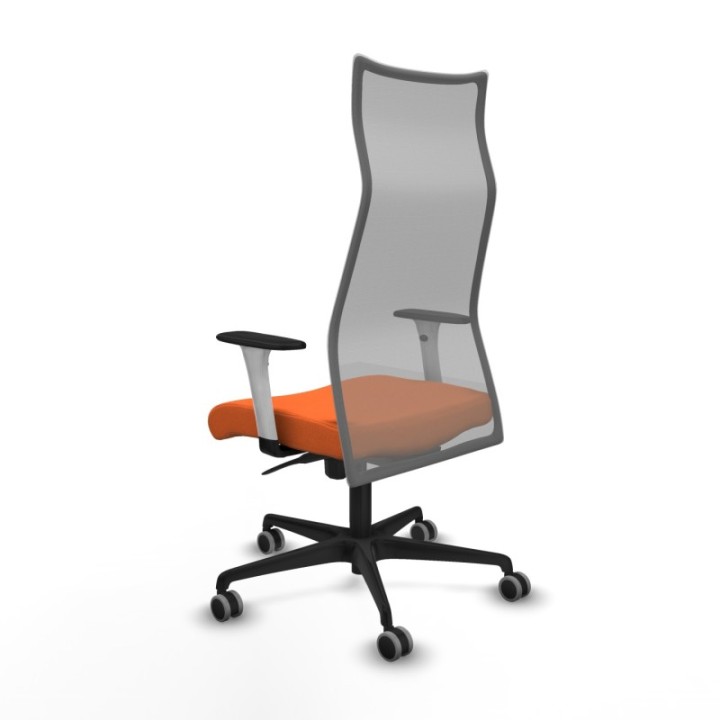 Albacete malla sincro malla gris bali naranja brazos blancos base nailon ruedas 65mm engomadas