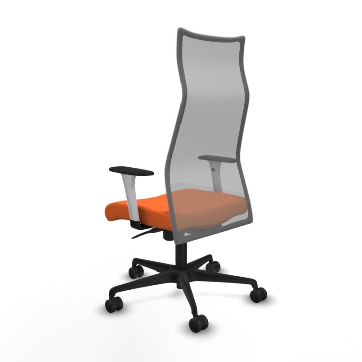 Albacete malla sincro malla gris bali naranja brazos blancos base nailon ruedas 65 mm nailon