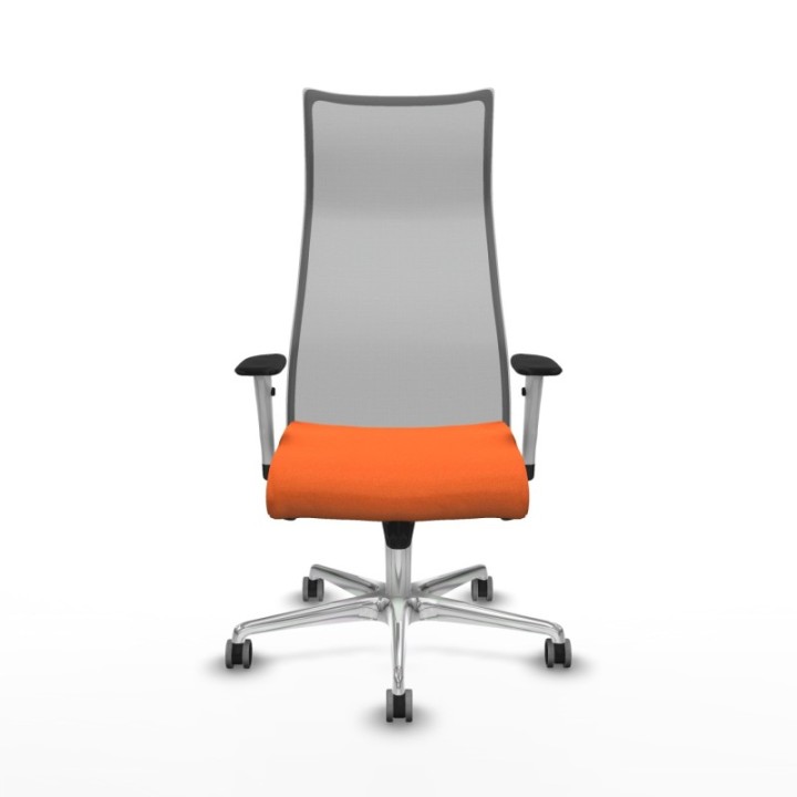 Albacete malla sincro malla gris bali naranja brazos blancos base aluminio ruedas 65mm engomadas