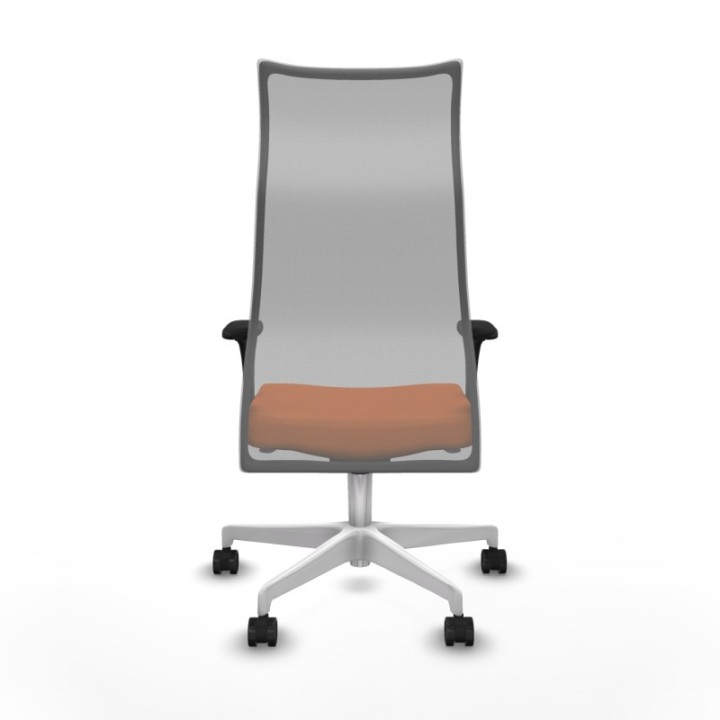 Albacete malla sincro malla gris bali naranja brazos 1D base blanca ruedas 65 mm nailon