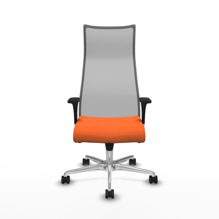 Albacete malla sincro malla gris bali naranja brazos 1D base aluminio ruedas 65 mm nailon