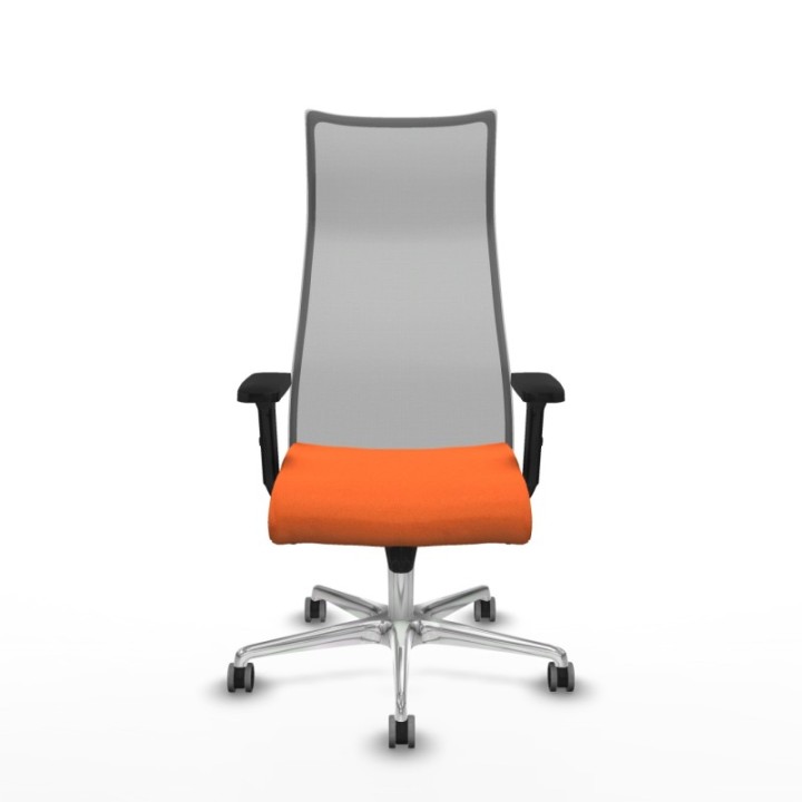 Albacete malla sincro malla gris bali naranja brazos 2D base aluminio ruedas 65mm engomadas