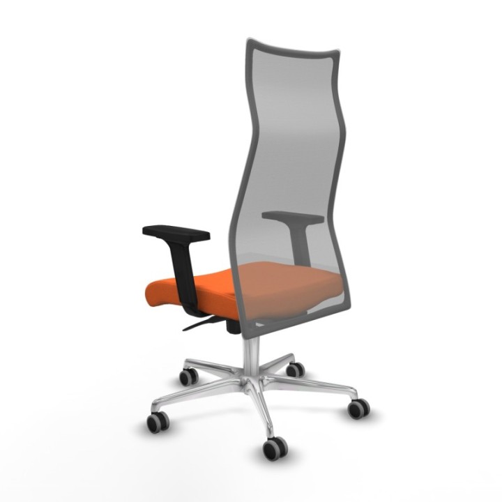 Albacete malla sincro malla gris bali naranja brazos 2D base aluminio ruedas 65mm engomadas