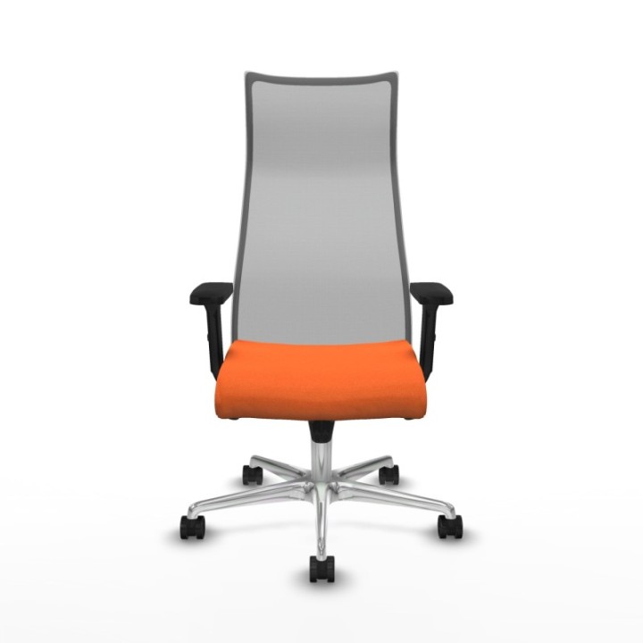 Albacete malla sincro malla gris bali naranja brazos 2D base aluminio ruedas 65 mm nailon