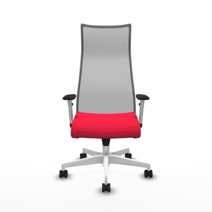 Albacete malla sincro malla gris bali rojo brazos blancos base blanca ruedas 65 mm nailon