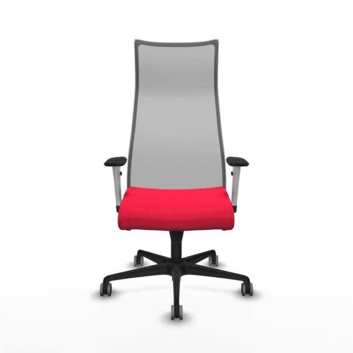 Albacete malla sincro malla gris bali rojo brazos blancos base nailon ruedas 65mm engomadas