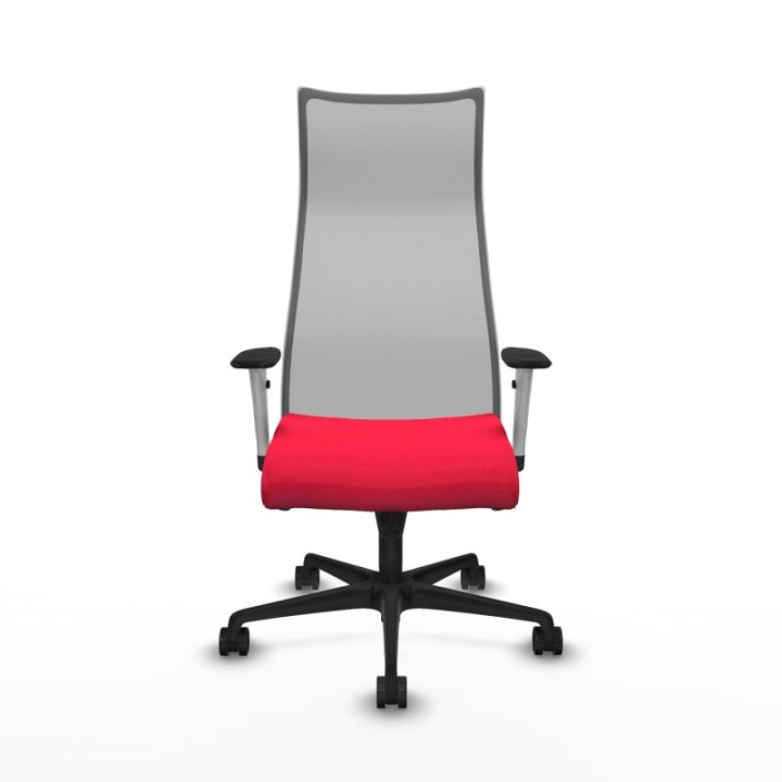 Albacete malla sincro malla gris bali rojo brazos blancos base nailon ruedas 65 mm nailon