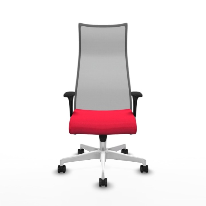 Albacete malla sincro malla gris bali rojo brazos 1D base blanca ruedas 65 mm nailon