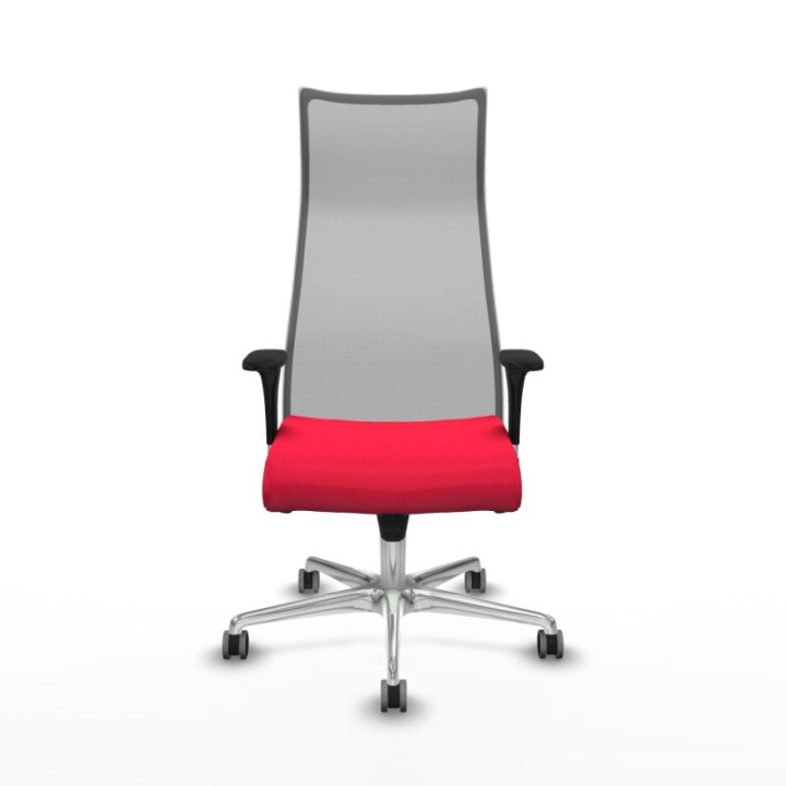 Albacete malla sincro malla gris bali rojo brazos 1D base aluminio ruedas 65mm engomadas