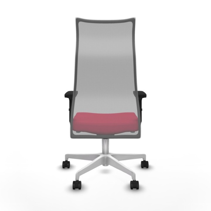 Albacete malla sincro malla gris bali rojo brazos 2D base blanca ruedas 65 mm nailon