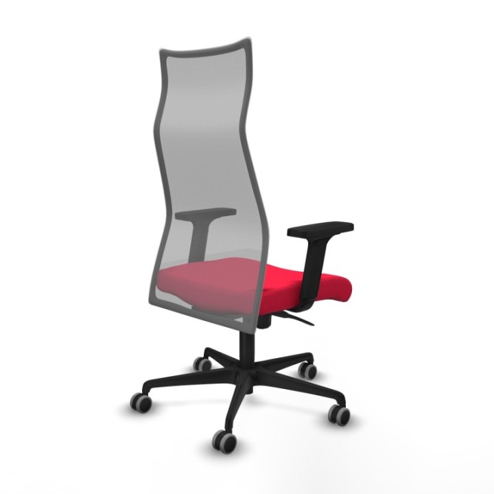 Albacete malla sincro malla gris bali rojo brazos 2D base nailon ruedas 65mm engomadas