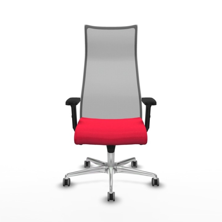 Albacete malla sincro malla gris bali rojo brazos 2D base aluminio ruedas 65mm engomadas