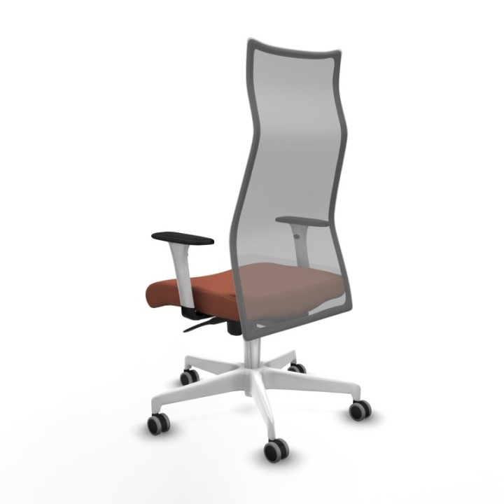 Albacete malla sincro malla gris bali marrón brazos blancos base blanca ruedas 65mm engomadas