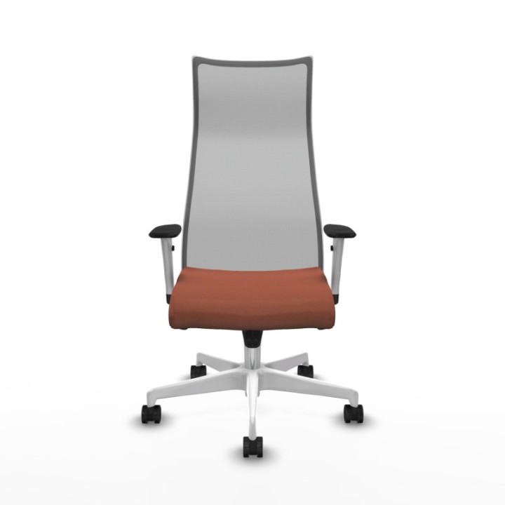 Albacete malla sincro malla gris bali marrón brazos blancos base blanca ruedas 65 mm nailon