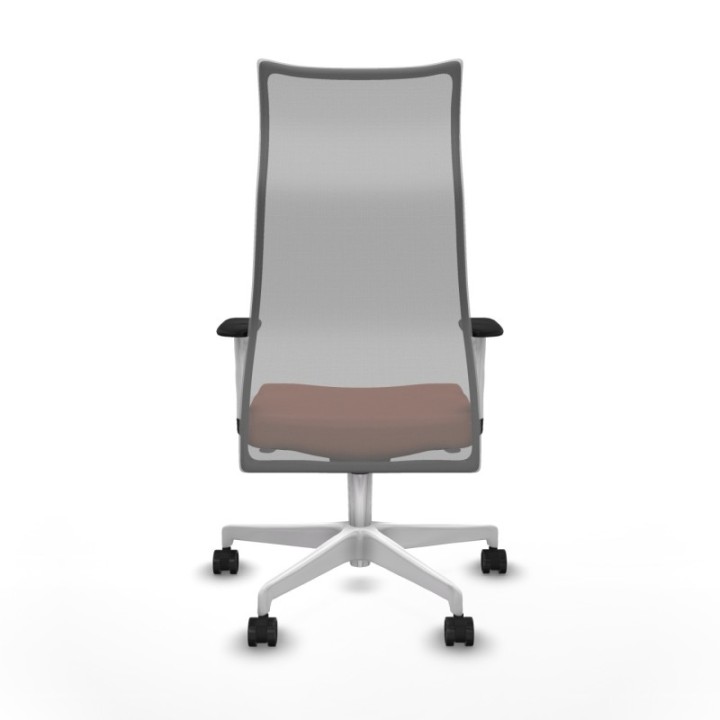 Albacete malla sincro malla gris bali marrón brazos blancos base blanca ruedas 65 mm nailon