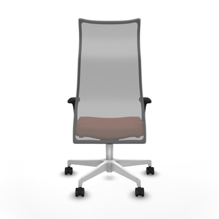 Albacete malla sincro malla gris bali marrón brazos 1D base blanca ruedas 65 mm nailon