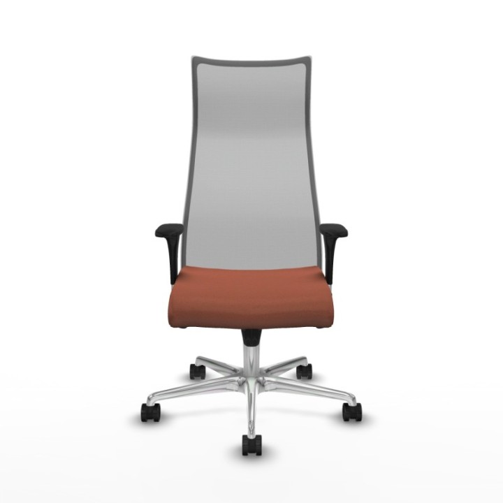 Albacete malla sincro malla gris bali marrón brazos 1D base aluminio ruedas 65 mm nailon