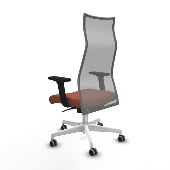 Albacete malla sincro malla gris bali marrón brazos 2D base blanca ruedas 65mm engomadas