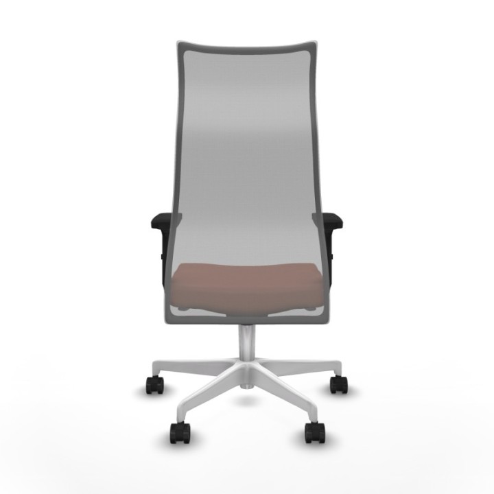 Albacete malla sincro malla gris bali marrón brazos 2D base blanca ruedas 65 mm nailon