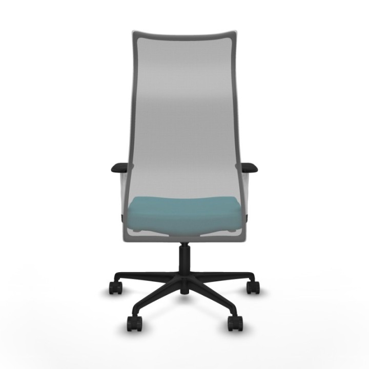 Albacete malla sincro malla gris bali turquesa brazos blancos base nailon ruedas 65 mm nailon