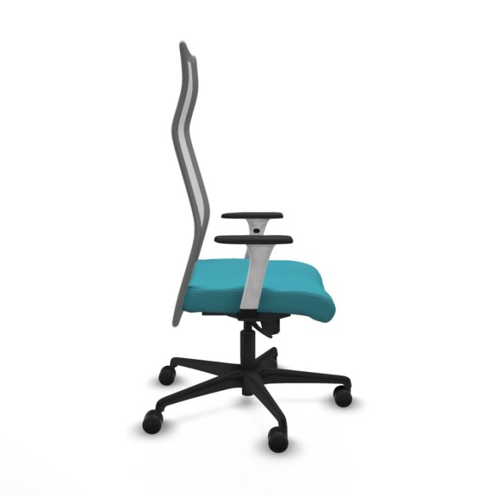 Albacete malla sincro malla gris bali turquesa brazos blancos base nailon ruedas 65 mm nailon