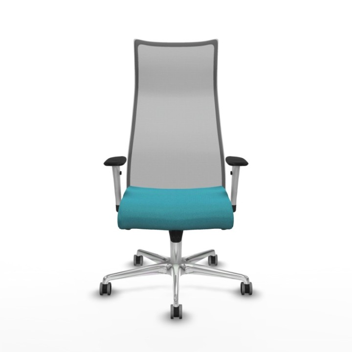 Albacete malla sincro malla gris bali turquesa brazos blancos base aluminio ruedas 65mm engomadas