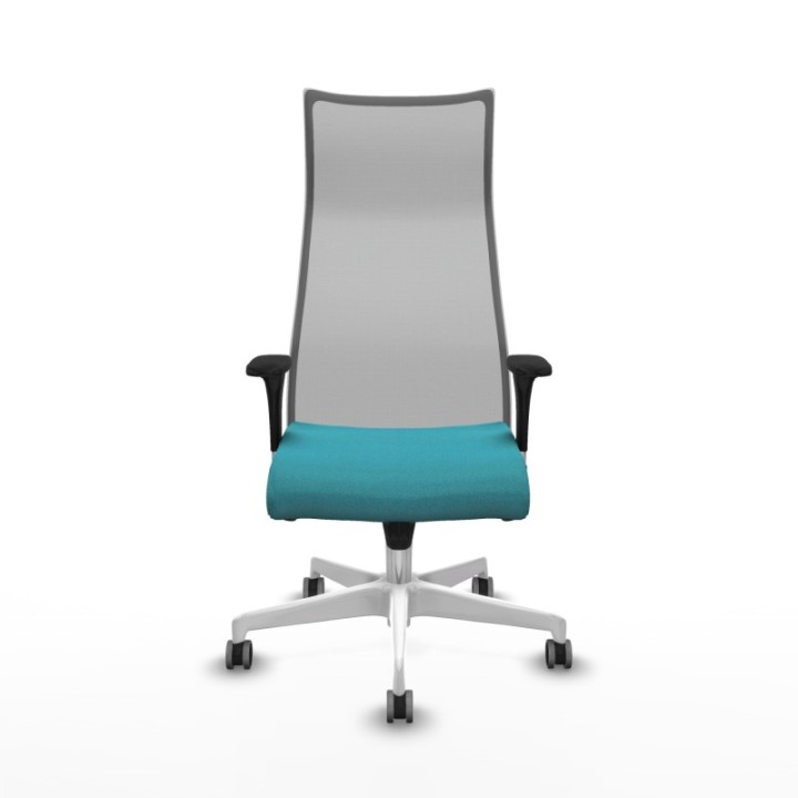 Albacete malla sincro malla gris bali turquesa brazos 1D base blanca ruedas 65mm engomadas