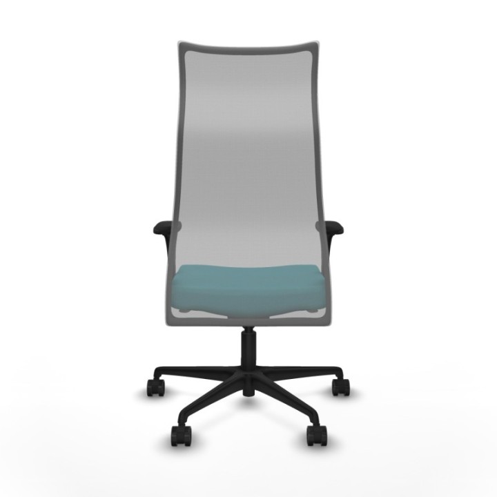 Albacete malla sincro malla gris bali turquesa brazos 1D base nailon ruedas 65 mm nailon