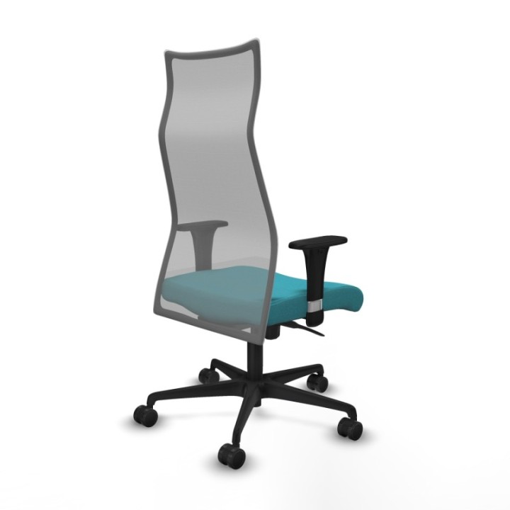 Albacete malla sincro malla gris bali turquesa brazos 1D base nailon ruedas 65 mm nailon