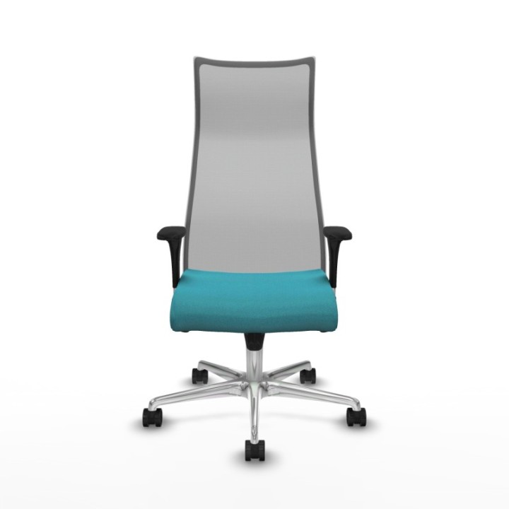 Albacete malla sincro malla gris bali turquesa brazos 1D base aluminio ruedas 65 mm nailon